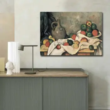 Pikturë dekorative në kanavacë, Rideau, Cruchon et Compotier, shumëngjyrëshe, 70x100cm, kornizë druri