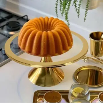 Pjatë për servirje torte, ngjyrë ari, Hermia, Pst 01