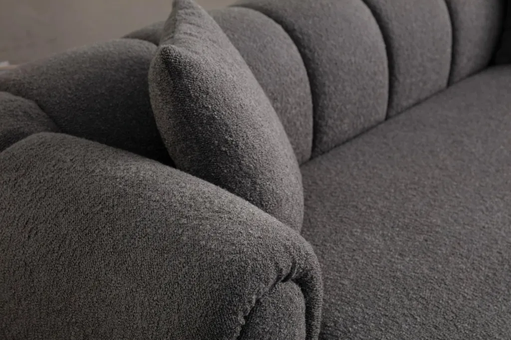 Divan treshe Atelier del Sofa, Puffy 3 Plain, ngjyrë antracit - 4