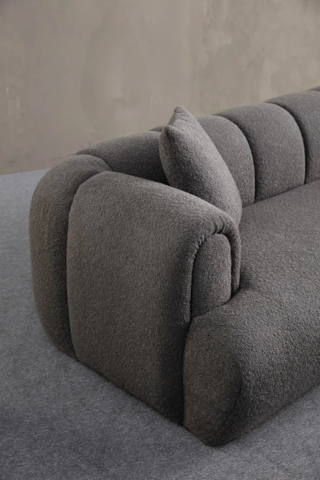 Divan treshe Atelier del Sofa, Puffy 3 Plain, ngjyrë antracit - 5