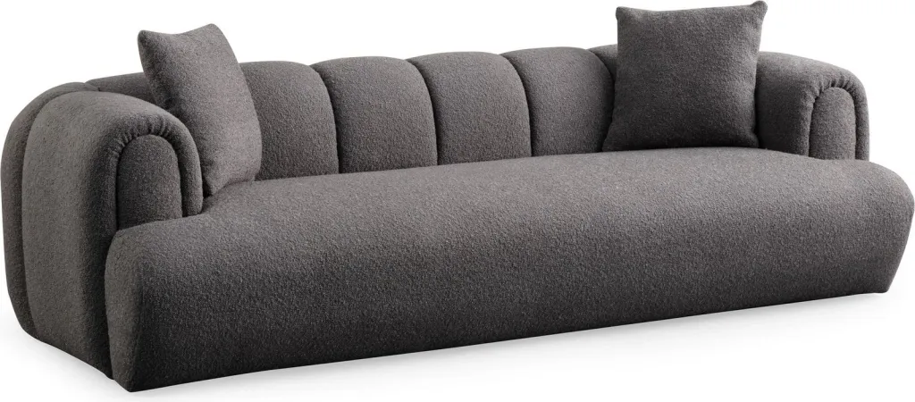 Divan treshe Atelier del Sofa, Puffy 3 Plain, ngjyrë antracit - 6