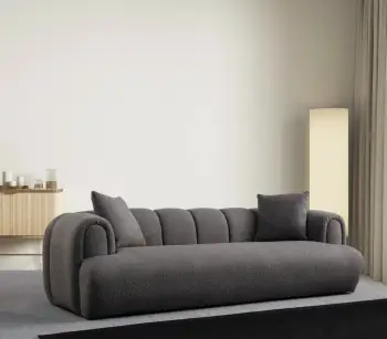 Divan treshe Atelier del Sofa, Puffy 3 Plain, ngjyrë antracit