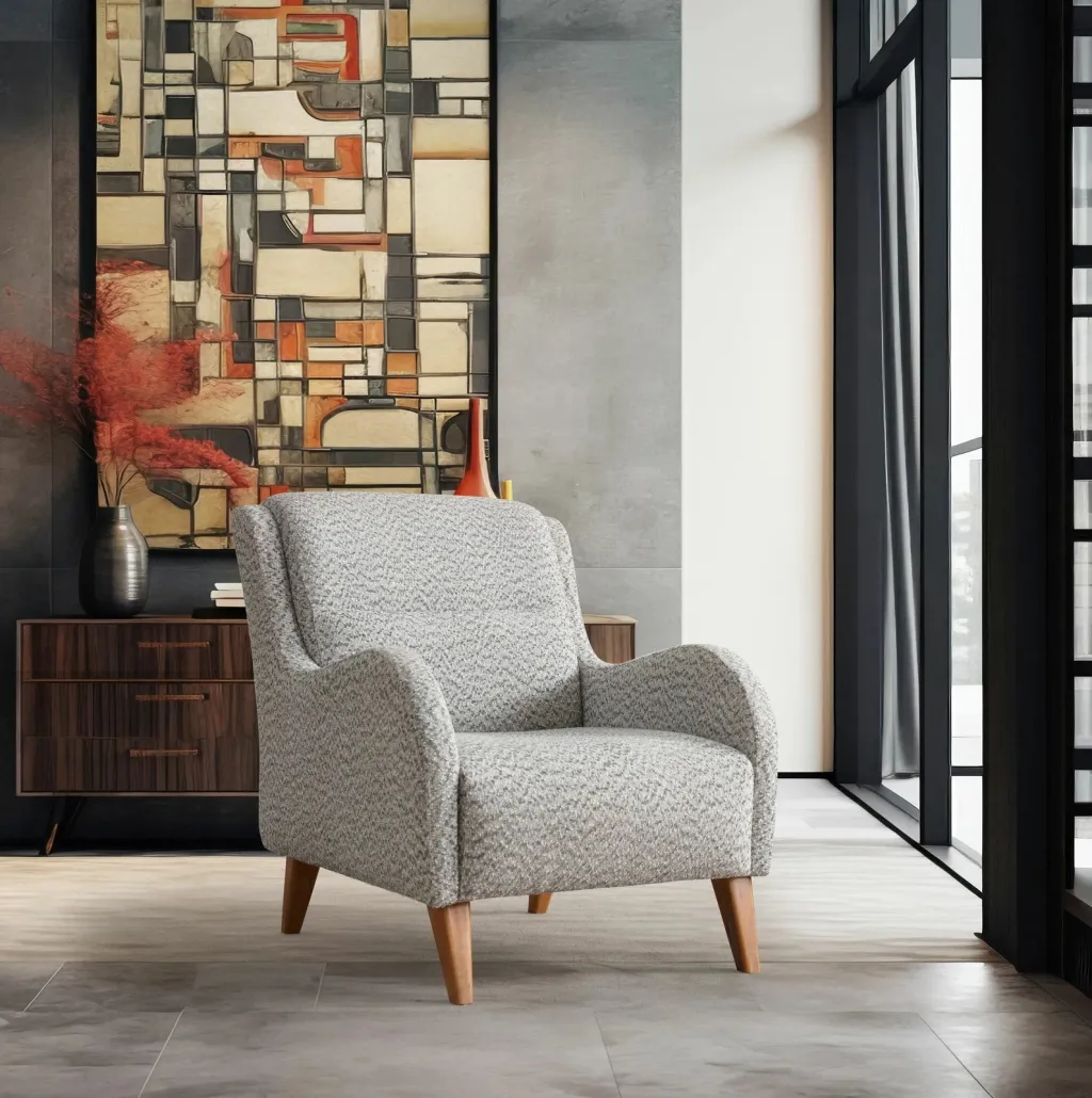Karrige Wing Atelier del Sofa, Nice Bergere, krem dhe kaltër - 1