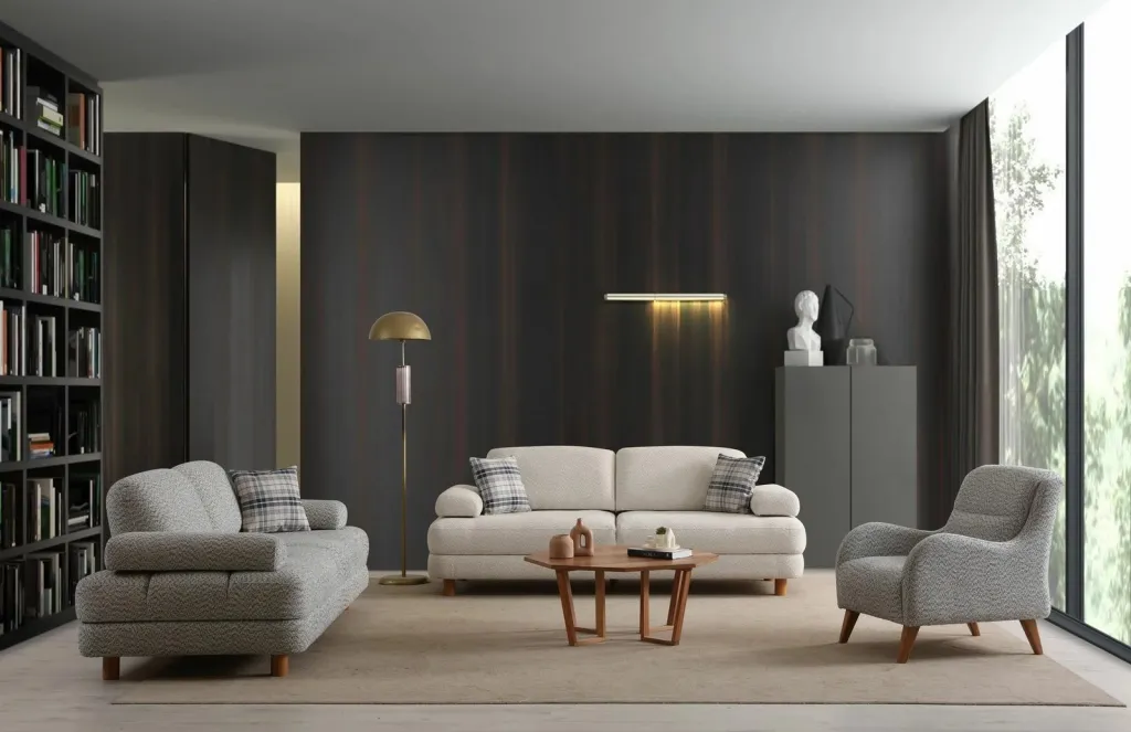 Karrige Wing Atelier del Sofa, Nice Bergere, krem dhe kaltër - 3
