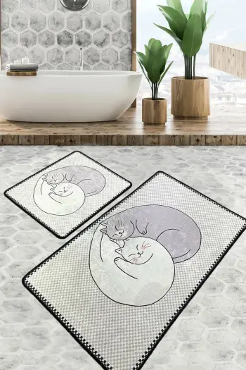 Set tapetash për banjo, dizajn mace, shumëngjyrëshe, Mijölnir, Katt (2 copë)