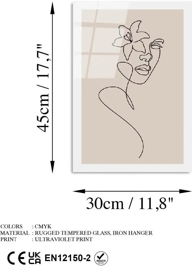 Pikturë dekorative prej xhami të temperuar, Wallity, UV-1036, 30x45cm - 7