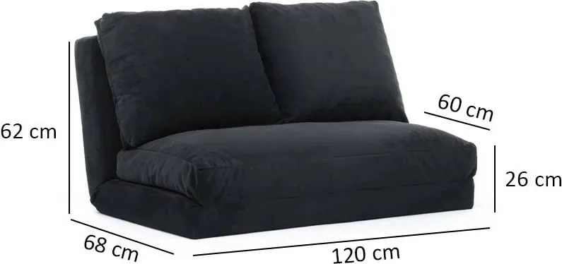 Divan-krevat 2 vendesh Atelier del Sofa, Taida, ngjyrë e zezë - 6
