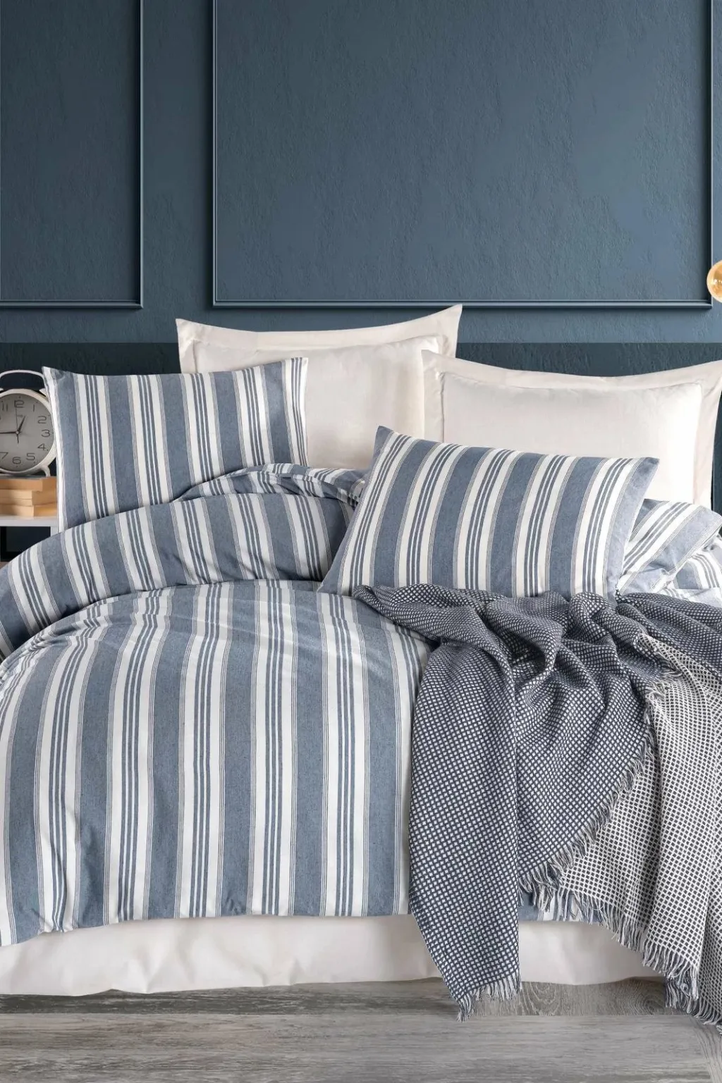 Set mbulesë për jorgan dopio, L'essentiel, Soft Line, ngjyrë navy - 2
