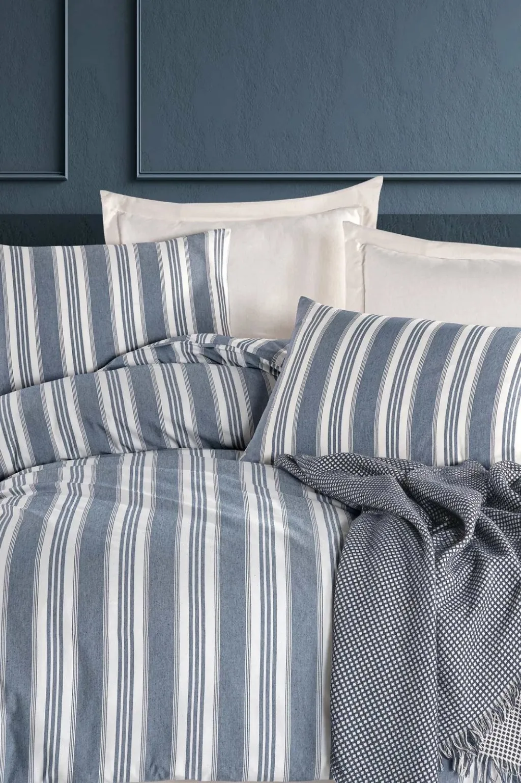Set mbulesë për jorgan dopio, L'essentiel, Soft Line, ngjyrë navy - 3