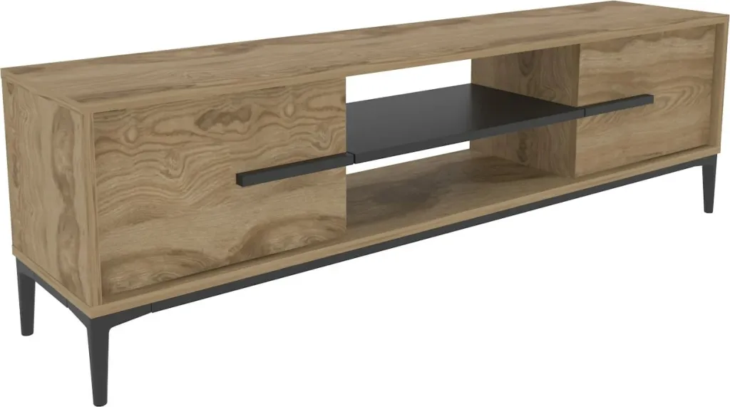 Komodë TV Hanah Home, Eslem, ngjyrë lis dhe e zezë - 4