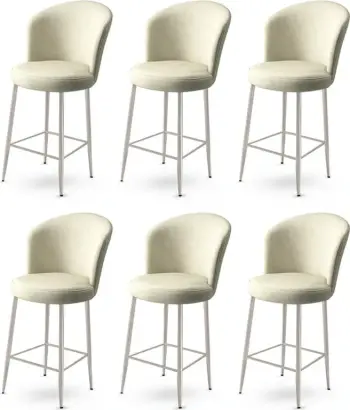 Set karrigesh për bar (6 copë), Hanah Home, Alte, krem, krom
