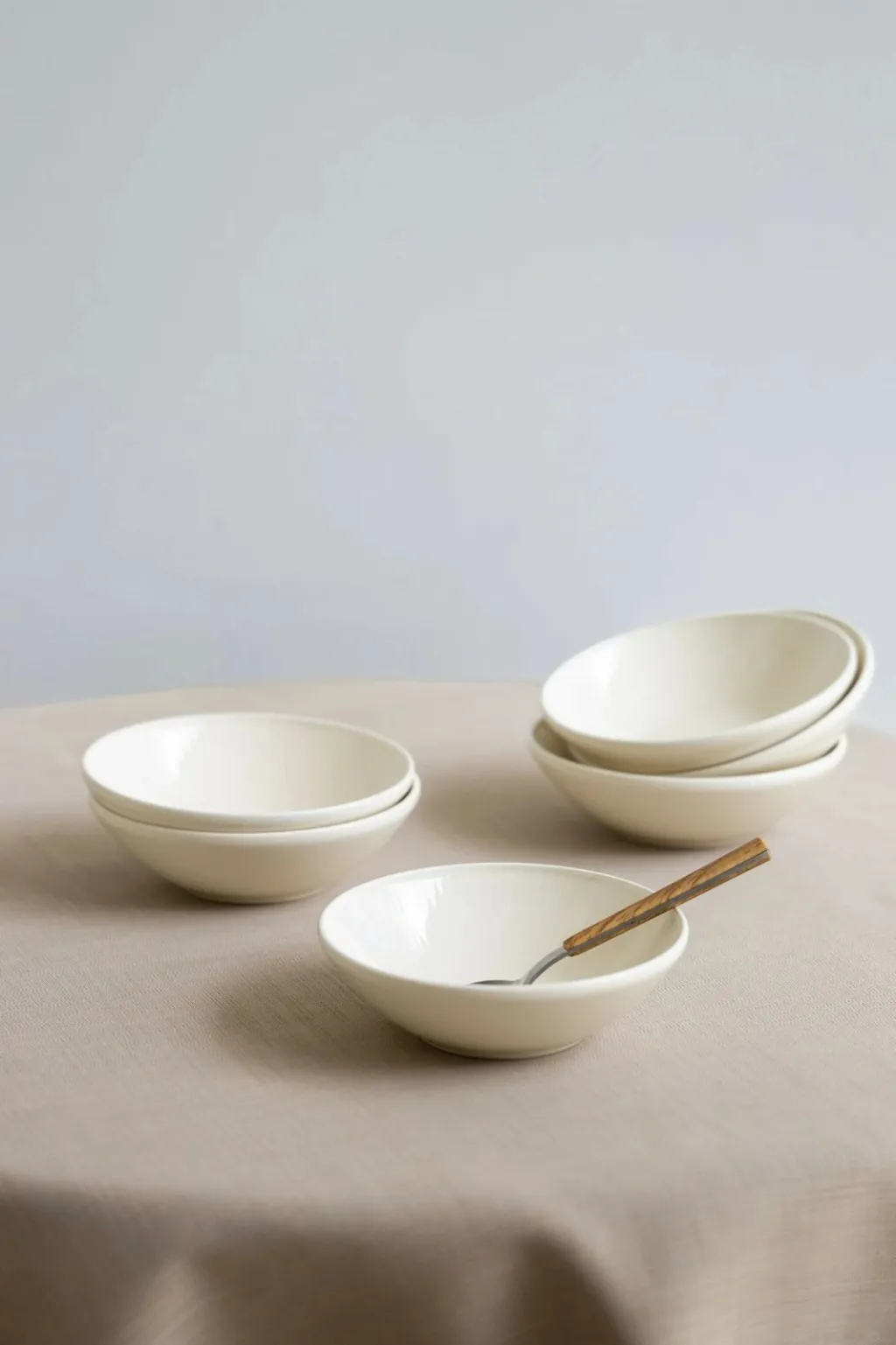 Set 6 pjata të thella Hermia, krem, NON0017 - 4