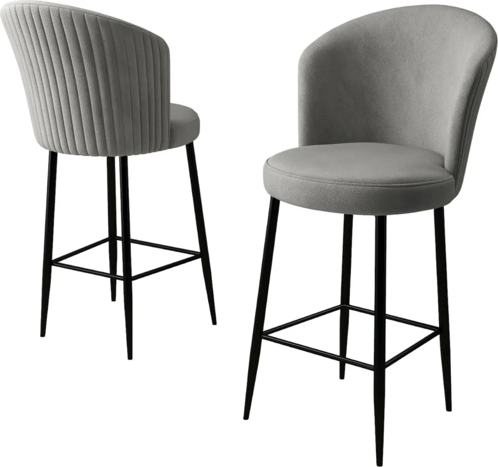 Set karrigesh për bar (4 copë), Hanah Home, Fora, gri, e zezë - 3