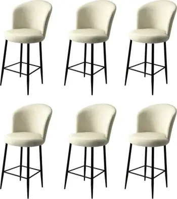 Set karrigesh për bar (6 copë), Hanah Home, Fora, krem, e zezë