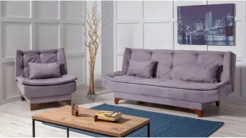 Set divan-krevati Atelier del Sofa, Kelebek-TKM04 0701, ngjyrë gri