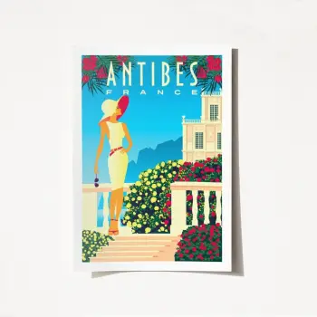 Poster A3, Antibes - 1977, shumëngjyrësh