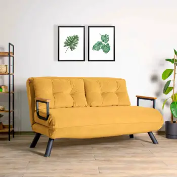 Divan-krevat dy ulëse, ngjyrë mustard, Sando 2-Seater