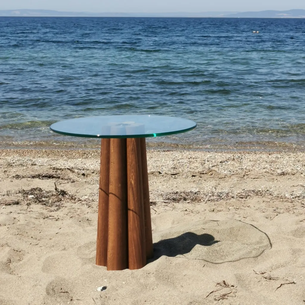Tavolinë Kafeje Thales, arrë, transparent - 5