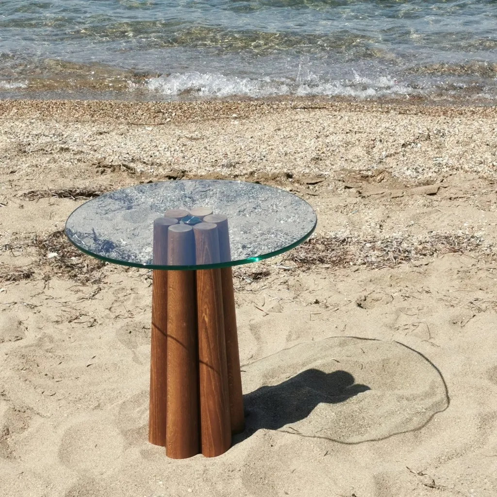 Tavolinë Kafeje Thales, arrë, transparent - 6