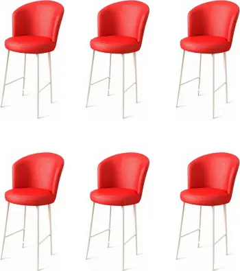 Set karrigesh për bar (6 copë), Hanah Home, Uras, të kuqe dhe të bardha