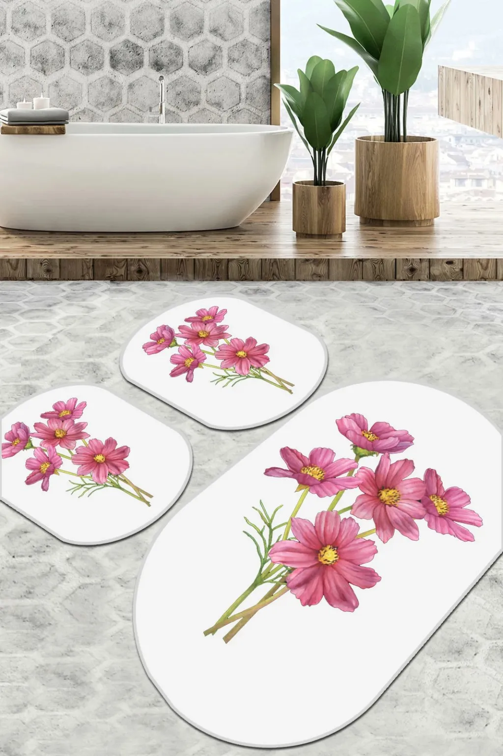 Set tapetash për banjo (3 copë), Mijölnir, Sitivo Djt, e bardhë - 1