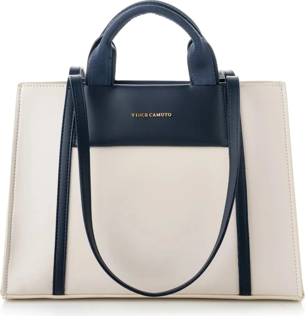 Tote bag Vince Camuto, Umbria, krem dhe kaltër e errët - 2