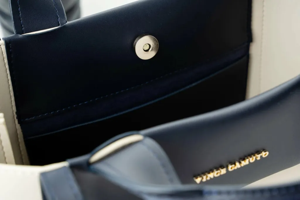 Tote bag Vince Camuto, Umbria, krem dhe kaltër e errët - 7