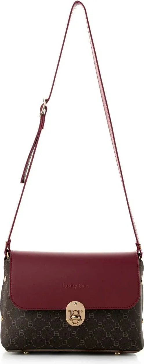 Çantë crossbody Lucky Bees, kafe dhe e kuqe e errët, 1278 - 2