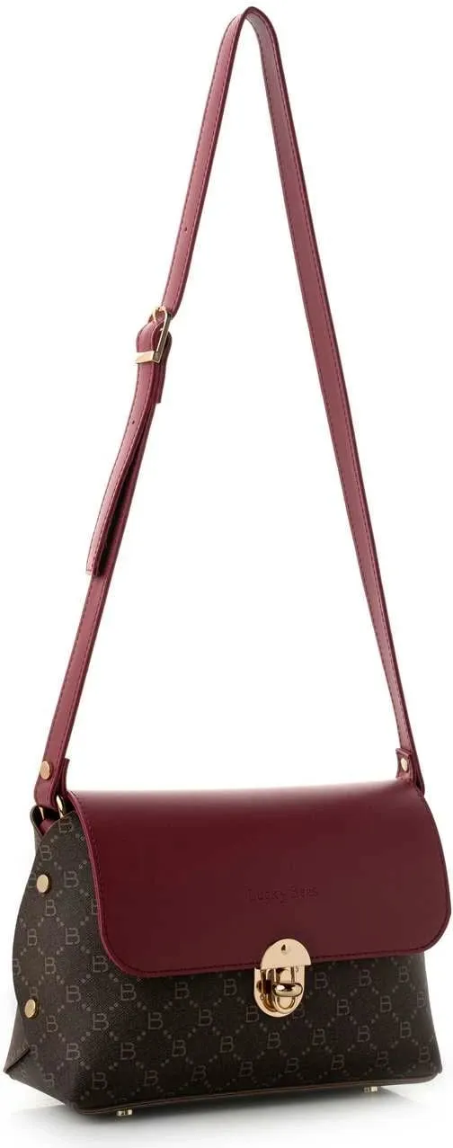 Çantë crossbody Lucky Bees, kafe dhe e kuqe e errët, 1278 - 3