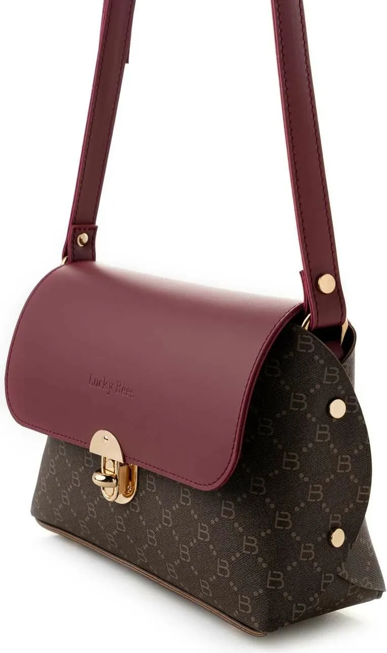 Çantë crossbody Lucky Bees, kafe dhe e kuqe e errët, 1278 - 5