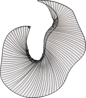 Dekor muror SWIRL, metal i zi, 61x7x75cm