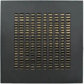 Pikturë dekorative Escape, metal i zi, detaje të arta, 80x80x5cm