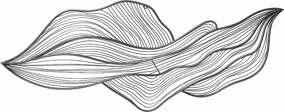 Dekor murale SWIRL, metal, gri mat, 113x4x59 cm - 1