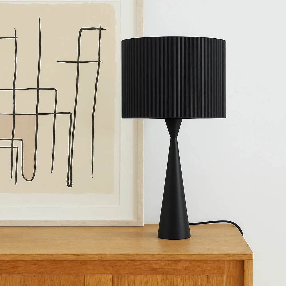 Llambë tavoline LINEAR 60, metal i zi, 26x26x60cm - 2