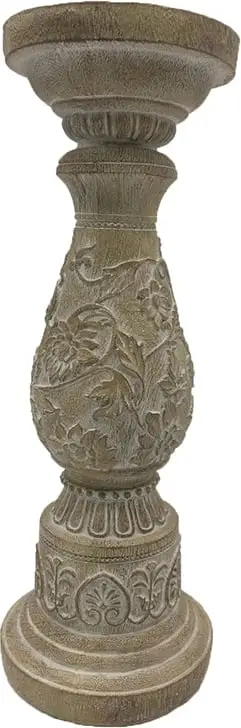 Mbajtës qiriri KAMAL, polirezine, natyral, 11x11x32cm