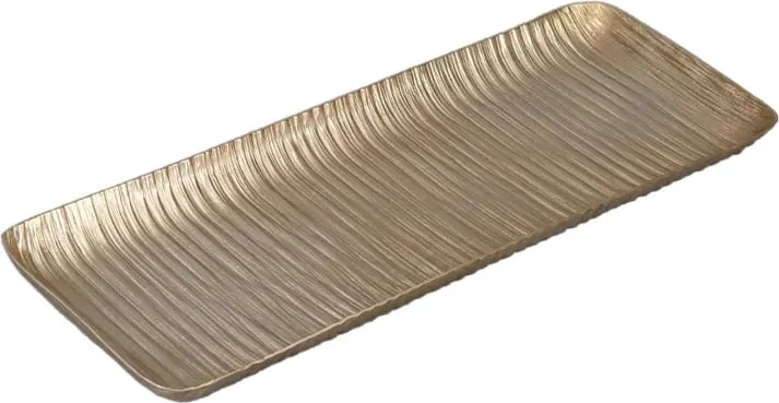Tabaka dekorative THREAD, alumin, ngjyrë shampanjë, 41x16x2cm - 1