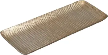 Tabaka dekorative THREAD, alumin, ngjyrë shampanjë, 41x16x2cm
