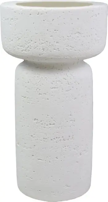 Mbajtëse qiriri INGER, polirezine e bardhë, 11x11x21 cm