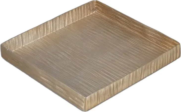 Tabaka dekorative, alumini, ngjyrë shampanjë, 25x25x3cm - 1