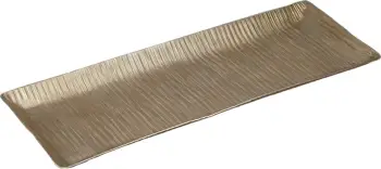 Tabaka dekorative, alumini, ngjyrë shampanjë, 50x19x2 cm