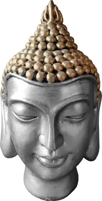 Dekor Budha, polirezine, ngjyrë ari dhe argjendi, 15x14x26 cm