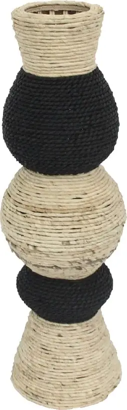 Vazo dekorative Nubia, litar natyral, dru i zi, 21x21x66cm