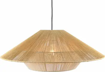 Llambë varëse HAT, metal, litar natyral, e bardhë, 60x60x23cm