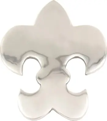 Ndamës gotash Fleur de Lis, alumin, argjend, 19x16x2 cm