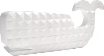 Dekor peshk PISTRIS, polirezine, i bardhë, 40x11x18 cm