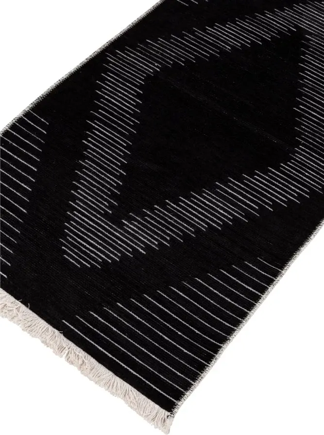 Qilim korridori Sight, 80x170, material tekstili, ngjyrë e zezë-gri - 9