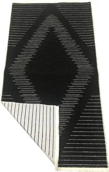 Qilim korridori Sight, 80x140, material stof, ngjyrë e zezë-gri