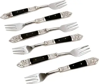 Set pirunash për ëmbëlsira, 6 copë, çelik, rrëshirë e zezë, 15x2x1 cm