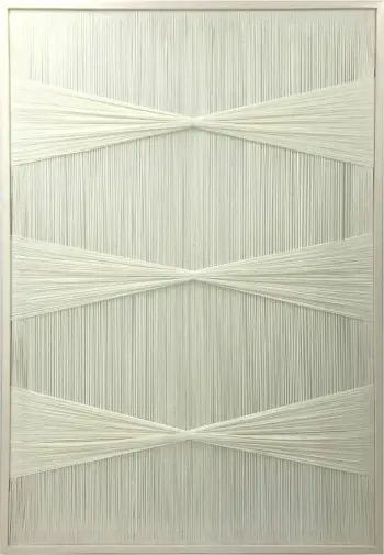 Pikturë dekorative No Regrets, dru dhe fije të bardha, 80x120x3cm