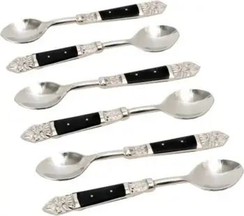 Set lugësh ëmbëlsirash ROYAL, 6 copë, çelik, dorezë rrëshirë e zezë, 15x3x1cm